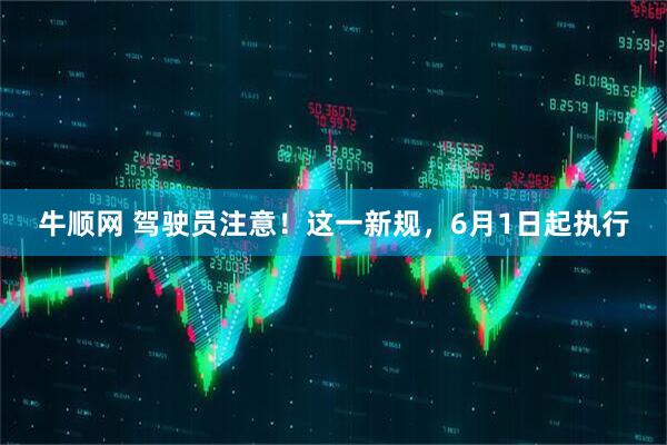 牛顺网 驾驶员注意！这一新规，6月1日起执行